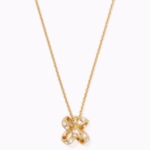 NWT KATE SPADE It's a Tie Bow Mini Pendant-GoldClr